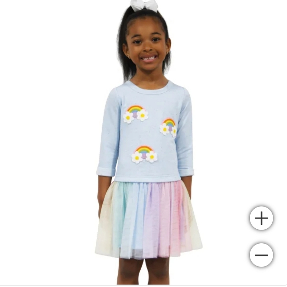 Zunie Kids' Long Sleeve Dropwaist Tutu Dress nwt